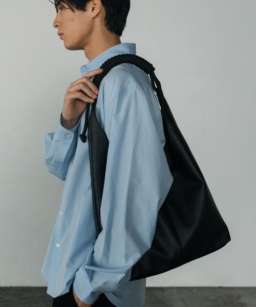 UNISEX 繩索手柄 皮革肩背包 
