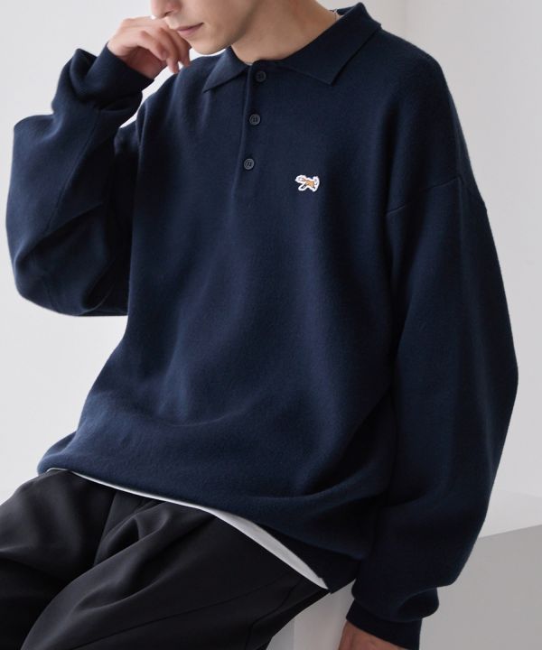 Penny's 狐狸刺繡透氣針織 Polo 衫 