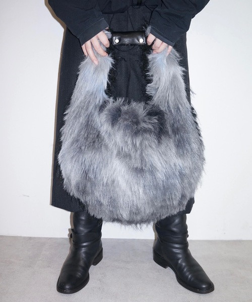 BICOLOR ROUND FUR BAG 雙色毛毛包 