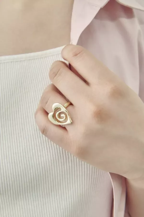 螺旋心形戒指 