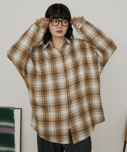 秋冬色 超大格紋襯衫 