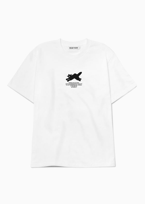 炸毛小貓小logo短T 