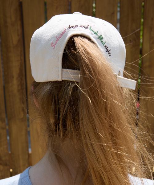 玫瑰刺繡扁嘴帽 