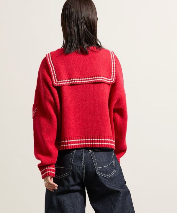 羊毛混紡水手針織衫 