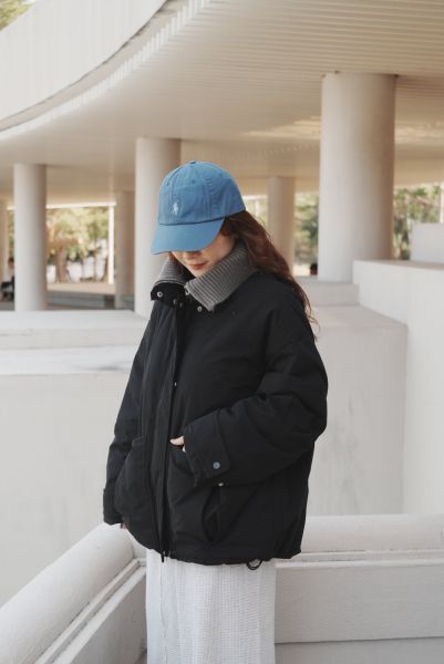 最後現貨！假兩件針織高領鴨絨外套 