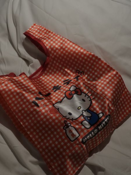 HELLO KITTY 格紋購物袋 