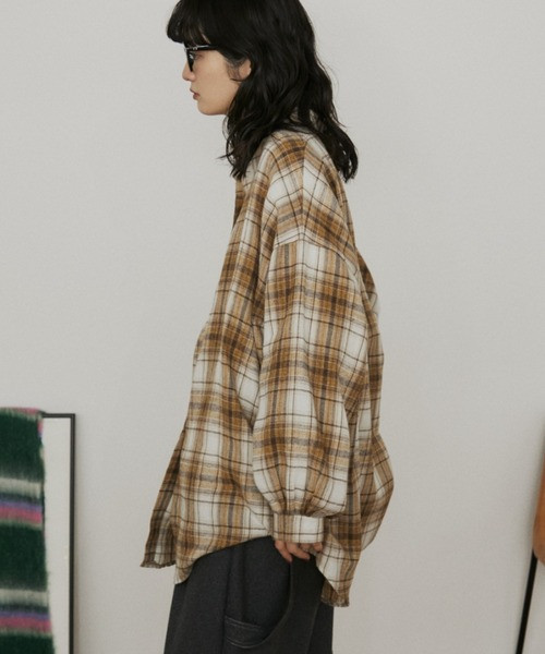 秋冬色 超大格紋襯衫 