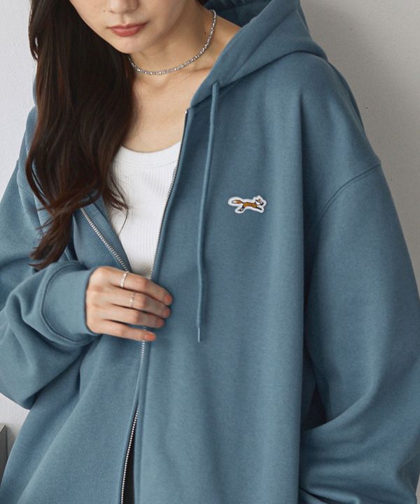 Penny's 狐狸刺繡超大拉鍊連帽外套 