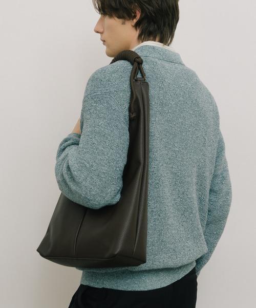 UNISEX 繩索手柄 皮革肩背包 