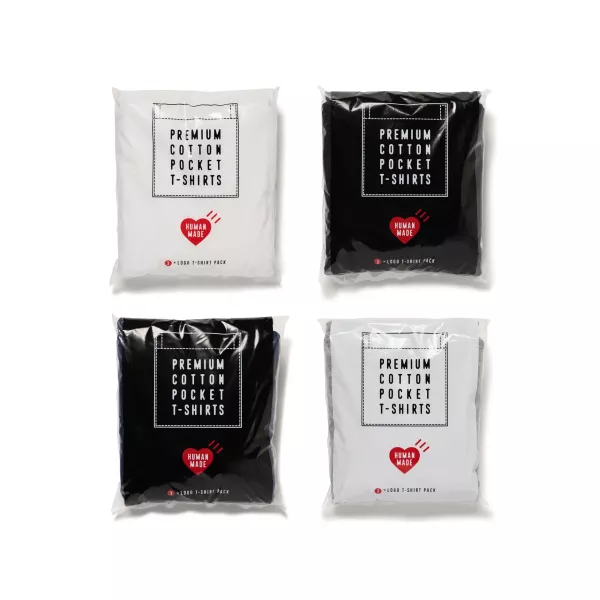 HUMAN MADE 3-PACK POCKET T-SHIRT SET 口袋素T三件組 
