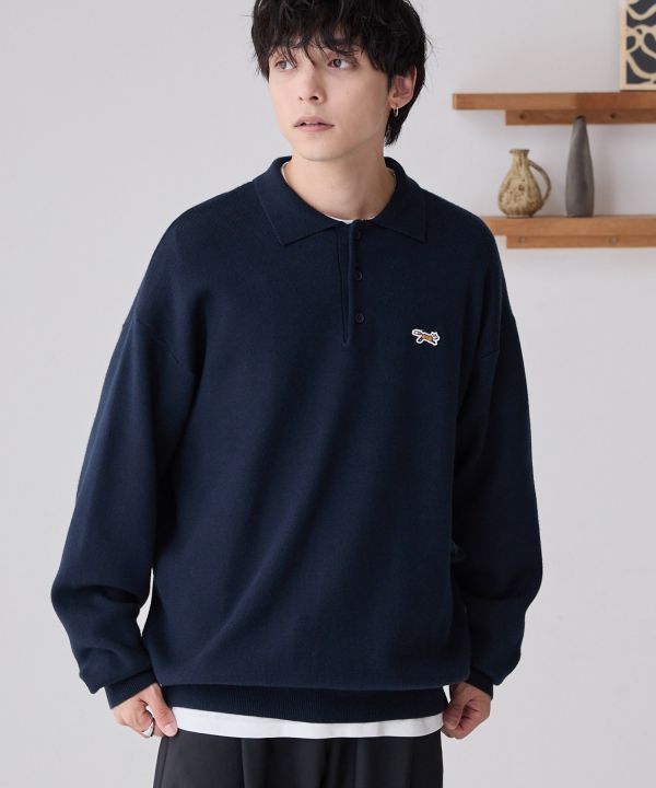 Penny's 狐狸刺繡透氣針織 Polo 衫 