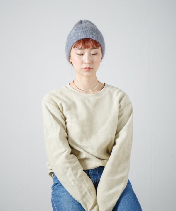 破損雙色針織帽 Mohair Damage Layered Knit Cap 