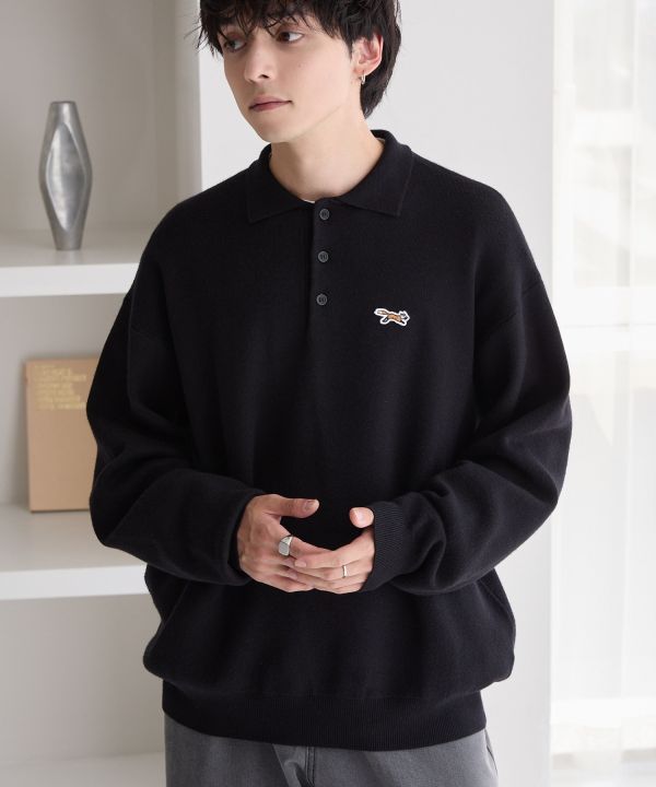 Penny's 狐狸刺繡透氣針織 Polo 衫 