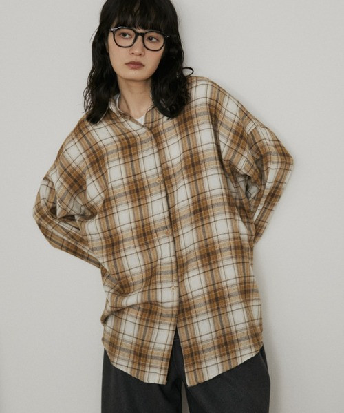 秋冬色 超大格紋襯衫 