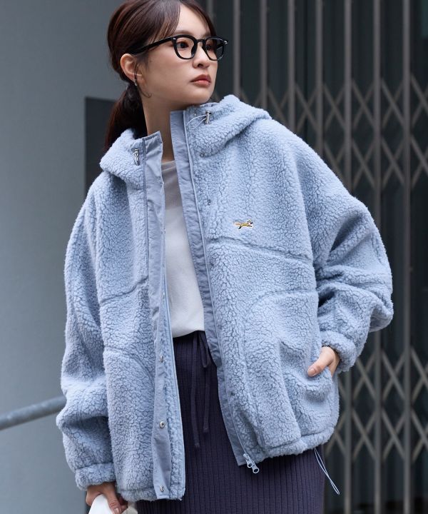 Penny's 狐狸刺繡抽繩毛毛外套 