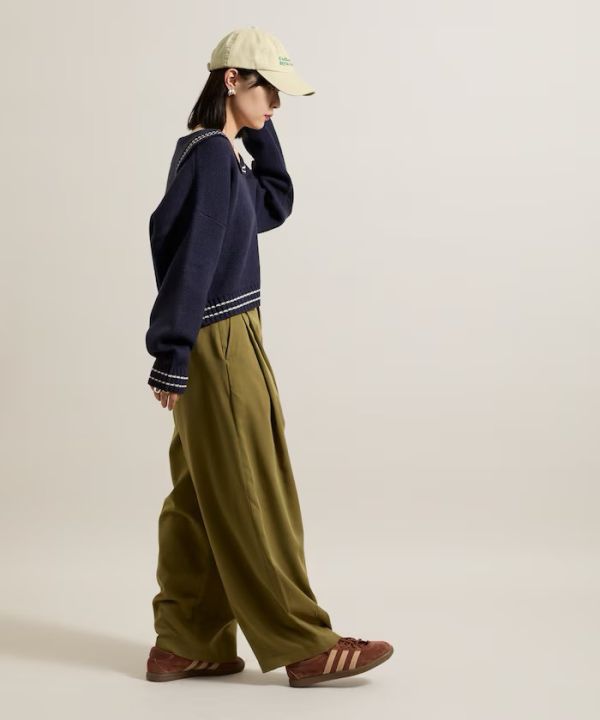 羊毛混紡水手針織衫 