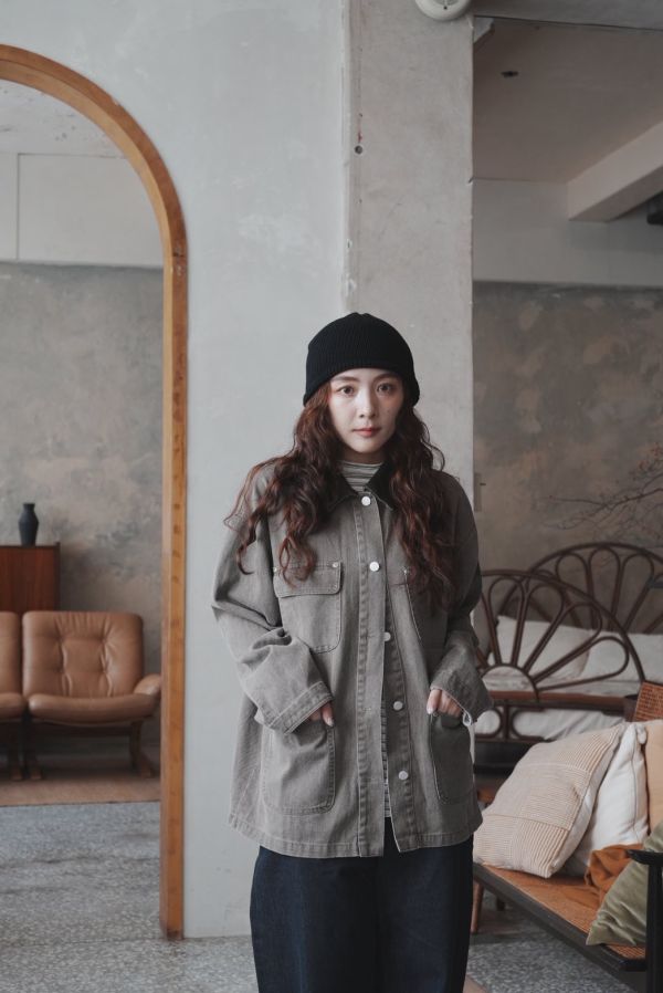 Barn Jacket 皮革翻領牛仔夾克 