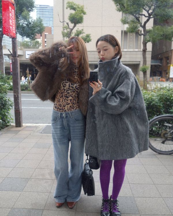 毛流感立領大衣 