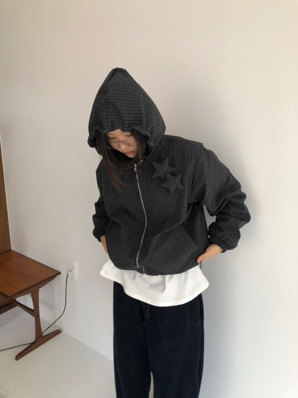 星星別針抓絨外套 