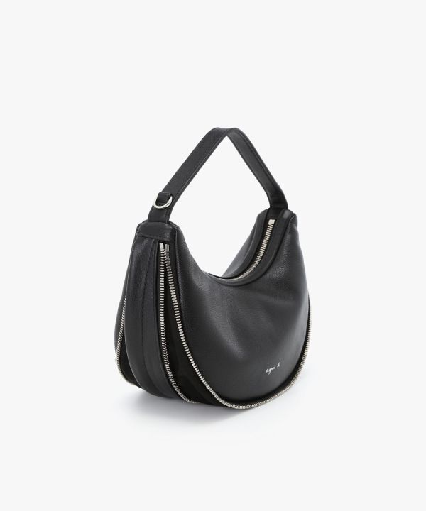 agnes b. Voyage 真皮彎月兩用包 