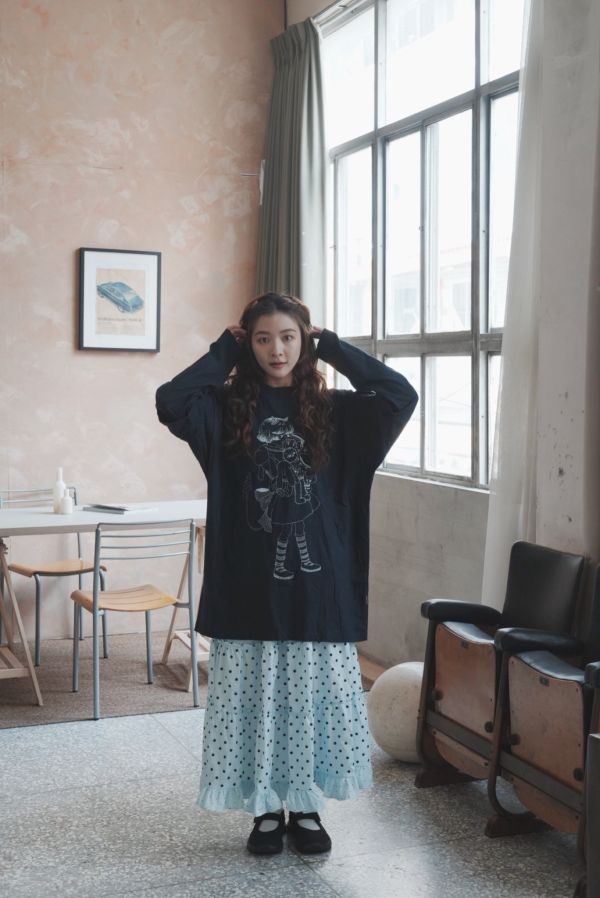 激推！Nice Ghost Club 假兩件寬鬆長T 