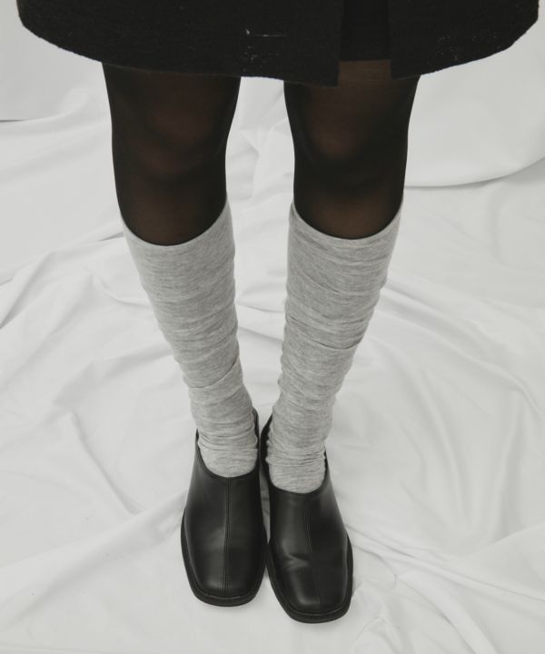 皺摺微透小腿襪 