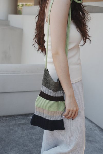 波浪針織小布包 