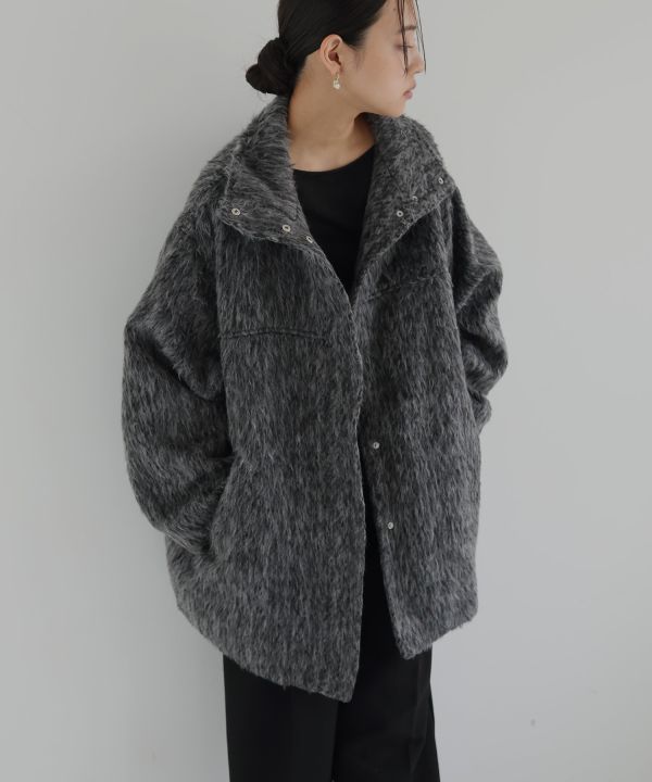 毛流感立領大衣 