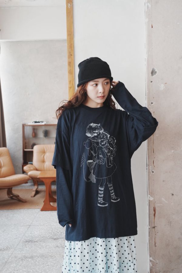 激推！Nice Ghost Club 假兩件寬鬆長T 