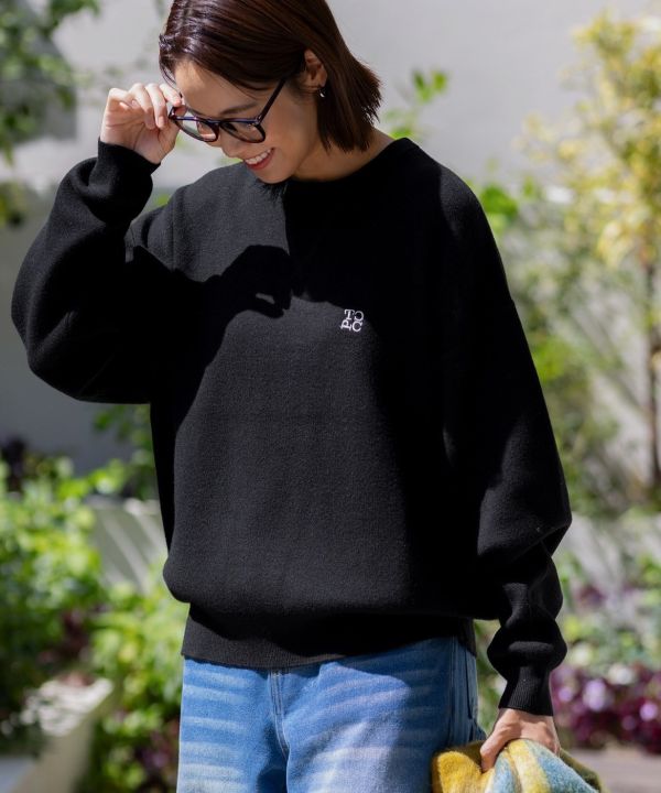 刺繡小logo針織衛衣 