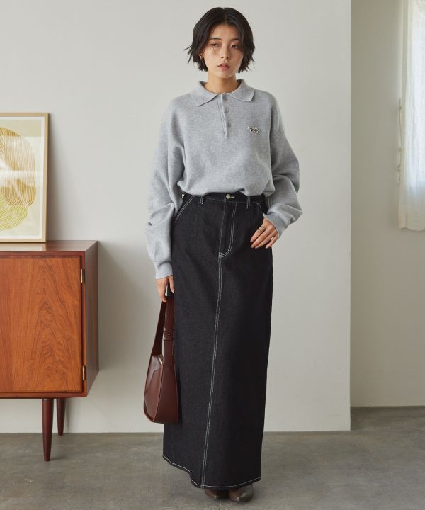 Penny's 狐狸刺繡透氣針織 Polo 衫 