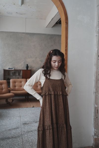 W Closet 豹紋蛋糕洋裝 