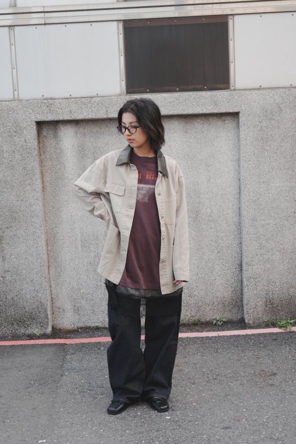 Barn Jacket 皮革翻領牛仔夾克 