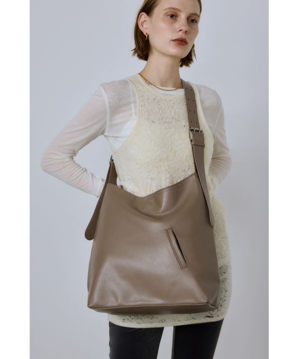 2way大容量皮革托特包 