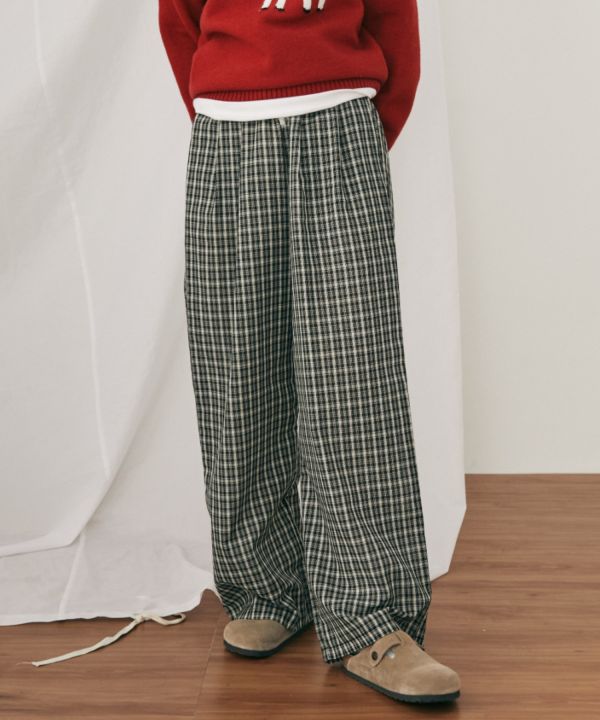 格紋休閒褲 
