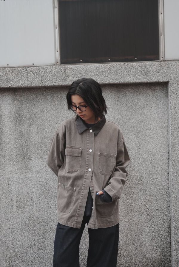 Barn Jacket 皮革翻領牛仔夾克 