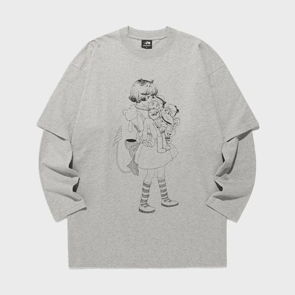 激推！Nice Ghost Club 假兩件寬鬆長T 