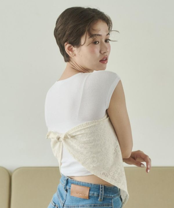 蕾絲長板背心套裝 