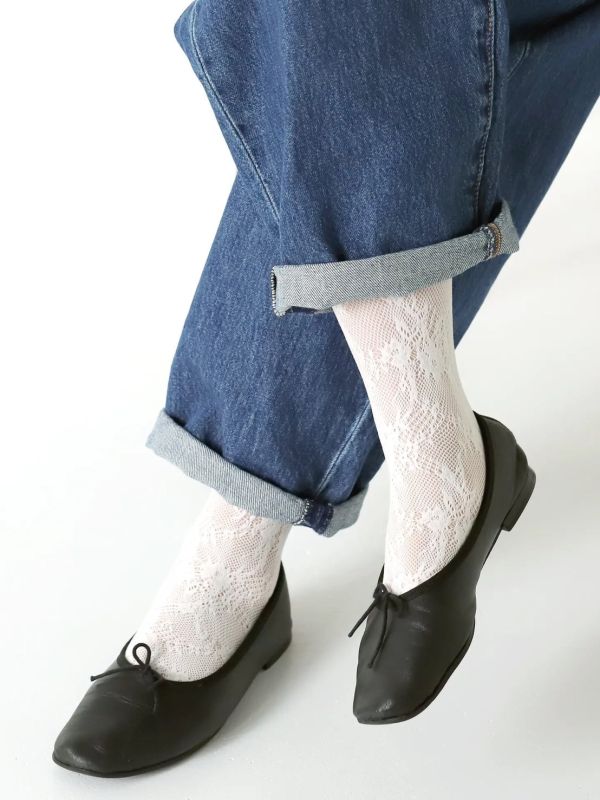 TABIO蕾絲小腿襪 