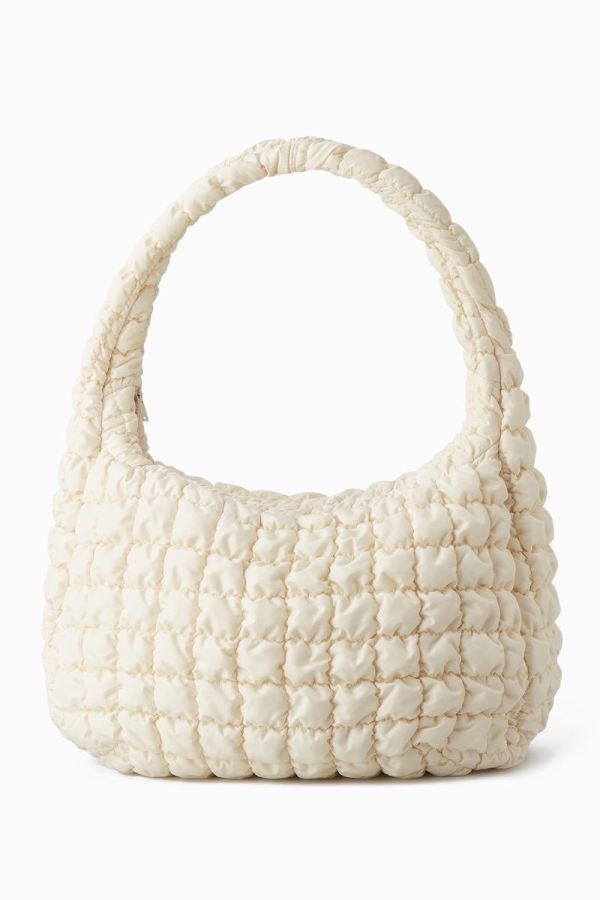 COS RECYCLED POLYESTER QUILTED OVERSIZED SHOULDER BAG 