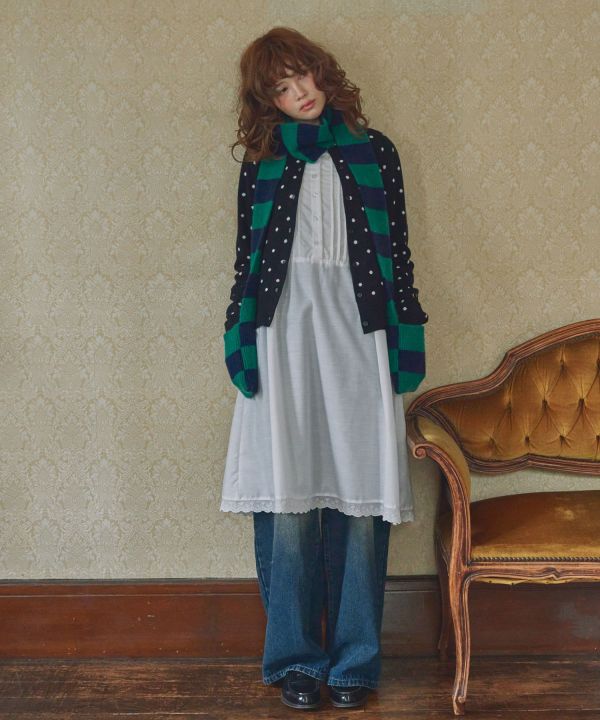 條紋口袋長圍巾 