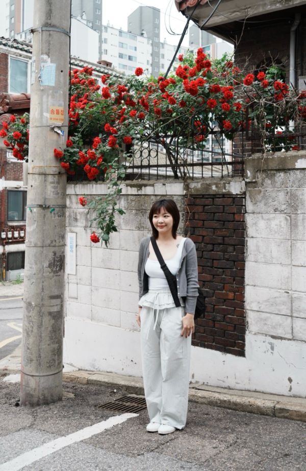 涼涼條紋花邊褲 