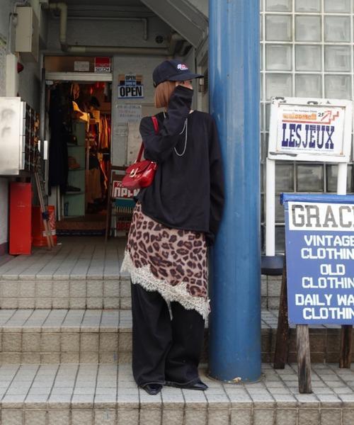 豹紋蕾絲絲質背心裙 