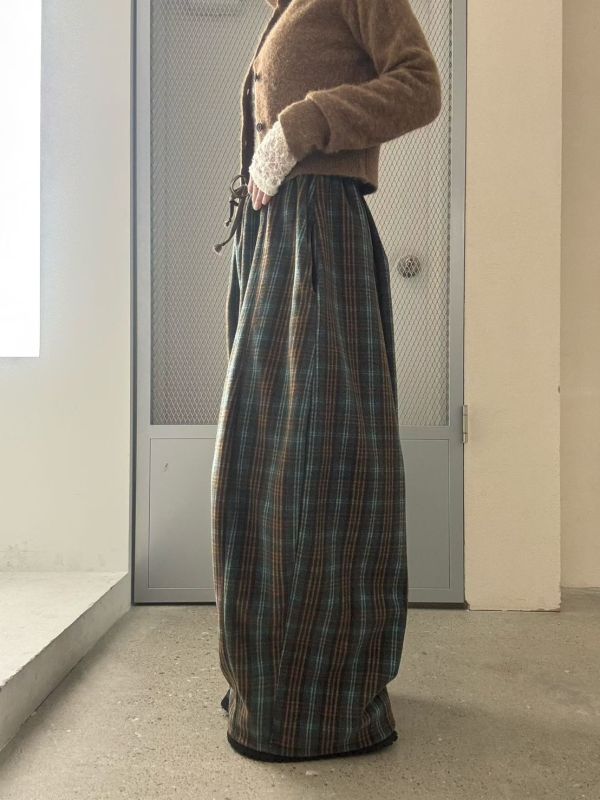 設計師檔口 格紋鬆緊氣球褲 