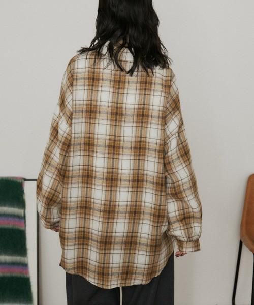 秋冬色 超大格紋襯衫 