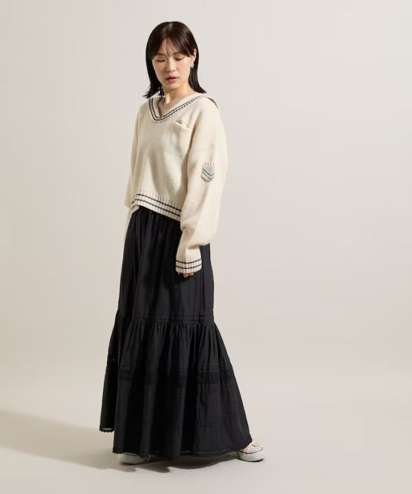 羊毛混紡水手針織衫 