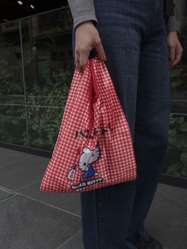 HELLO KITTY 格紋購物袋 