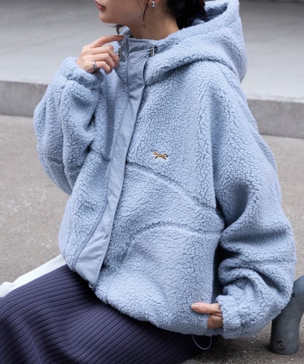 Penny's 狐狸刺繡抽繩毛毛外套 