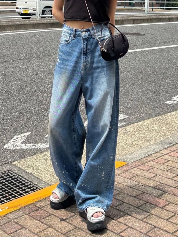髒髒潑墨牛仔褲 