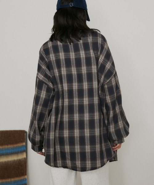 秋冬色 超大格紋襯衫 